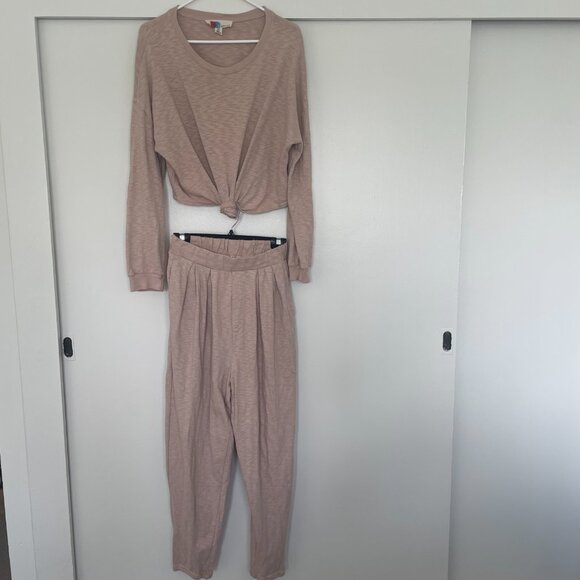 FREE PEOPLE Beach Sweatpants and Sweatshirt Set in Rose Pearl - Picture 7 of 14